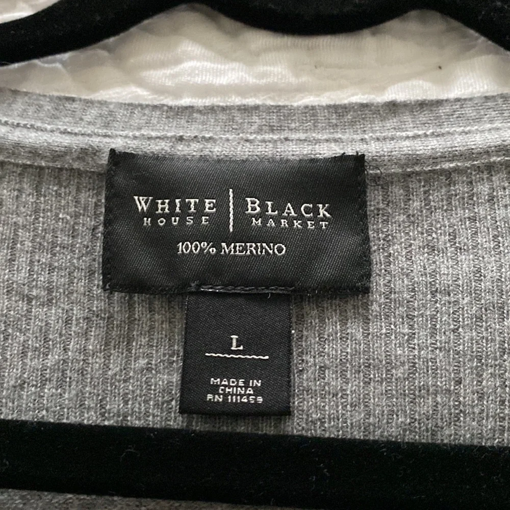 WHBM Women’s L gray cardigan sweater - Picture 2 of 4